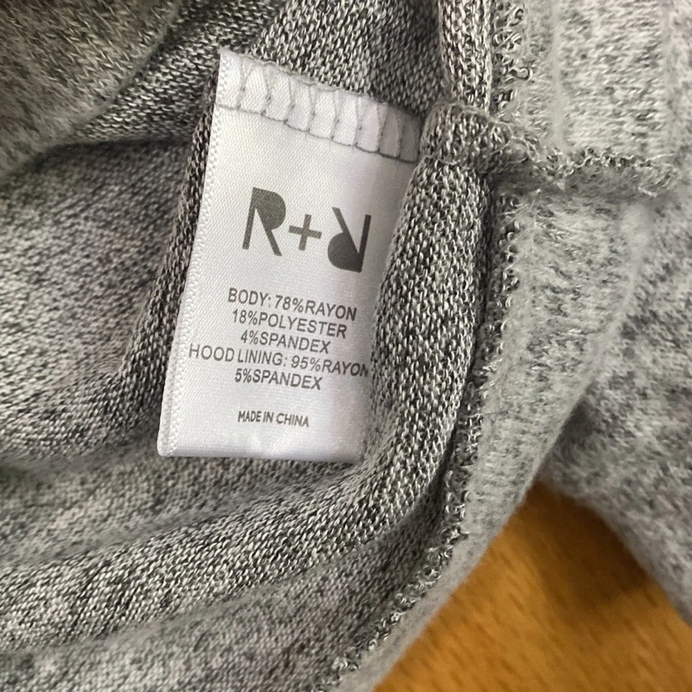 Soft gray hooded shirt
